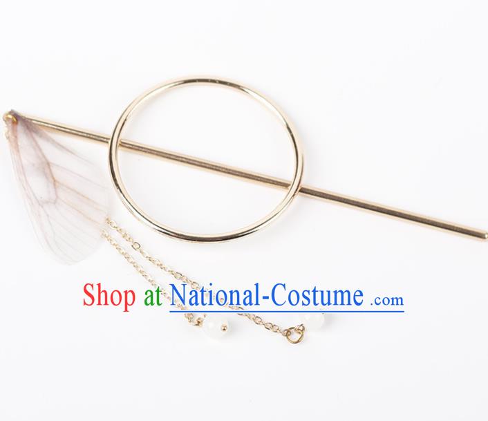 Chinese Ancient Hanfu Hair Accessories Traditional Swordswoman White Butterfly Wing Hairpins for Women