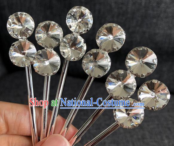 Chinese Traditional Peking Opera Diva Crystal Hair Accessories Ancient Princess Hairpins for Women