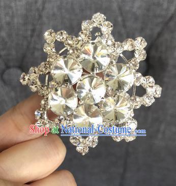 Chinese Traditional Peking Opera Diva Crystal Eight Pointed Star Brooch Jewelry Accessories Ancient Princess Breastpin for Women