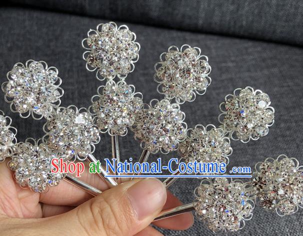 Chinese Traditional Peking Opera Diva Hair Accessories Ancient Crystal Wintersweet Hairpins for Women