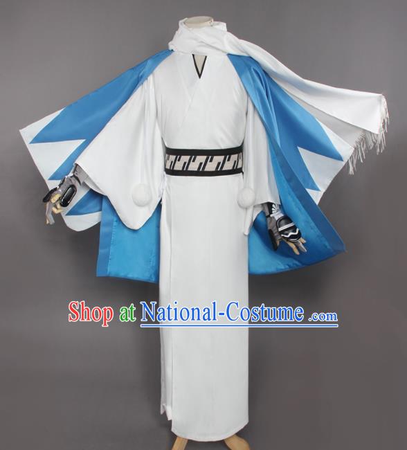 Chinese Traditional Cosplay Prince White Costumes Ancient Nobility Childe Swordsman Clothing for Men