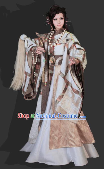 Top Grade Chinese Ancient Cosplay Swordsman Taoist Priest Costumes for Men