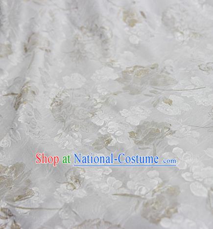 Asian Chinese Traditional Pattern Fabric White Brocade Silk Fabric Material