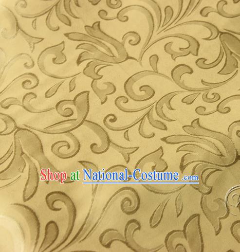 Asian Chinese Traditional Pattern Fabric Golden Brocade Silk Fabric Drapery Material