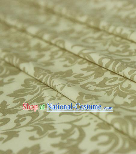 Asian Chinese Traditional Pattern Fabric Ancient Hanfu Jacquard Weave Golden Brocade Silk Fabric Drapery Material