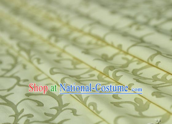 Asian Chinese Traditional Pattern Fabric Ancient Hanfu Jacquard Weave Yellow Brocade Silk Fabric Drapery Material