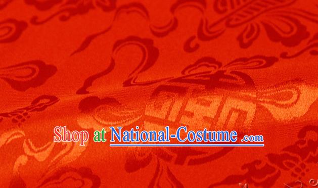 Asian Chinese Traditional Red Silk Fabric Ancient Hanfu Jacquard Brocade Fabric Drapery Material