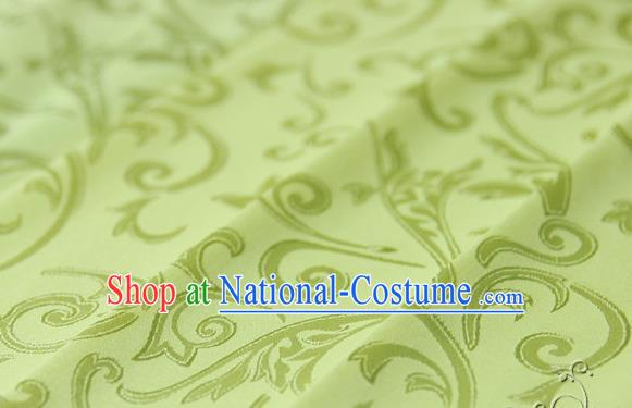 Asian Chinese Traditional Jacquard Silk Fabric Ancient Hanfu Yellow Brocade Fabric Drapery Material