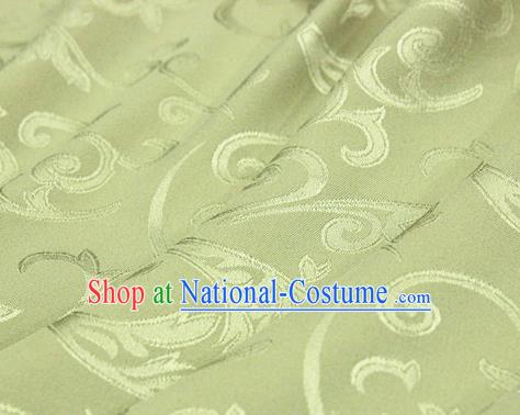 Asian Chinese Traditional Jacquard Silk Fabric Ancient Hanfu Green Brocade Fabric Drapery Material