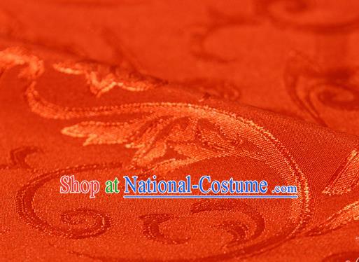 Asian Chinese Traditional Jacquard Silk Fabric Ancient Hanfu Red Brocade Fabric Drapery Material