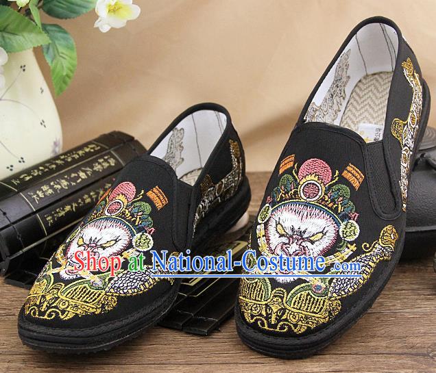 Chinese National Shoes Traditional Martial Arts Cloth Shoes Embroidery Monkey King Shoes for Men