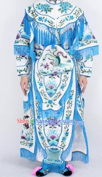 Chinese Traditional Peking Opera White Costumes Ancient Female General Dress for Women