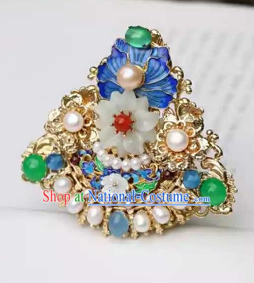 Chinese Traditional Hair Accessories Ancient Handmade Hanfu Cloisonne Hairpins Hair Crown for Women