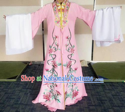 Chinese Traditional Beijing Opera Embroidered Costume Ancient Imperial Consort Pink Hanfu Dress for Women