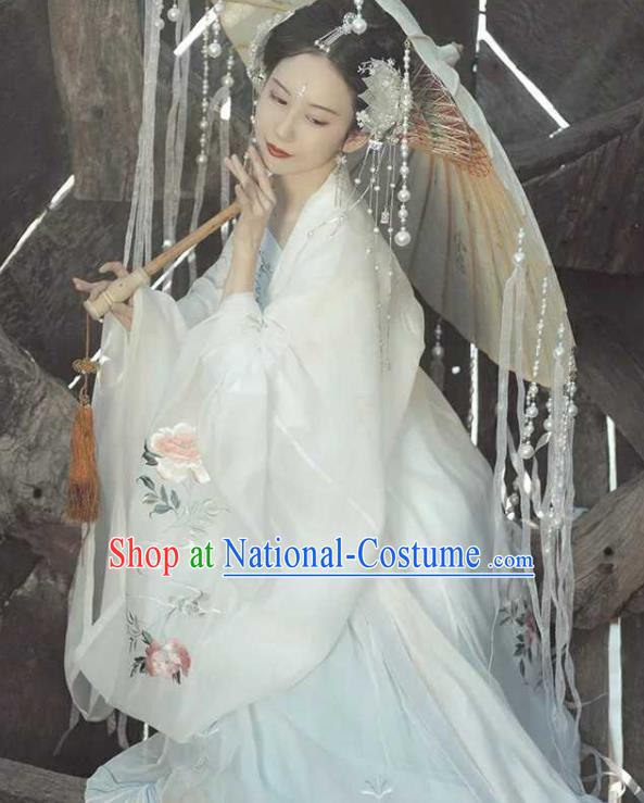 Chinese Ancient Palace Lady Hanfu Han Dynasty Imperial Concubine Queen Embroidered Historical Costumes