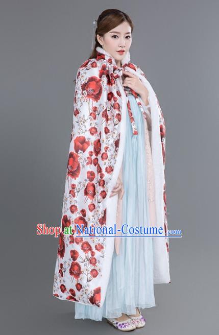 Chinese Traditional Costumes Ancient Princess Hanfu Thicken Cloak for Women