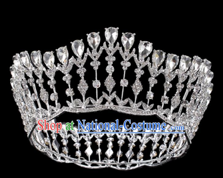 Baroque Style Bride Hair Accessories Queen Crystal Royal Crown for Women