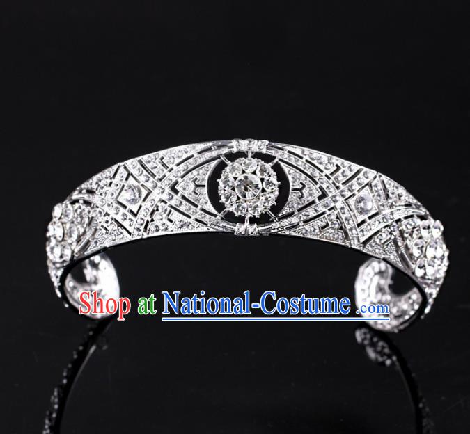 Baroque Wind Hair Accessories Bride Retro Rhinestone Royal Crown for Women