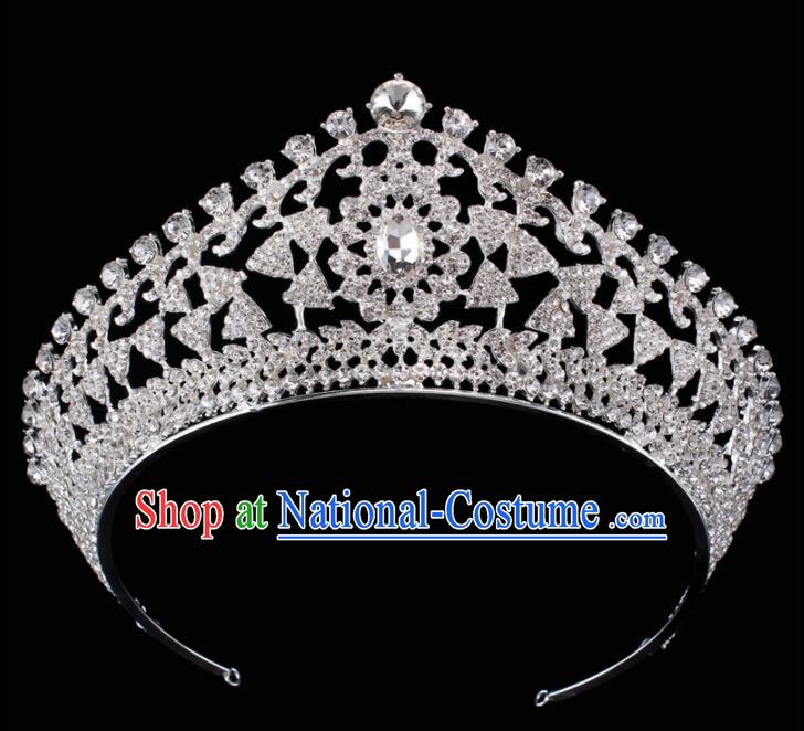 Top Grade Baroque Princess Retro Royal Crown Bride Crystal Wedding Hair Accessories for Women