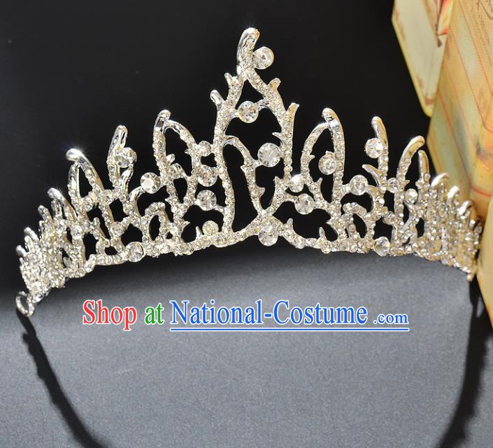 Handmade Wedding Rhinestone Royal Crown Baroque Retro Hair Accessories for Women