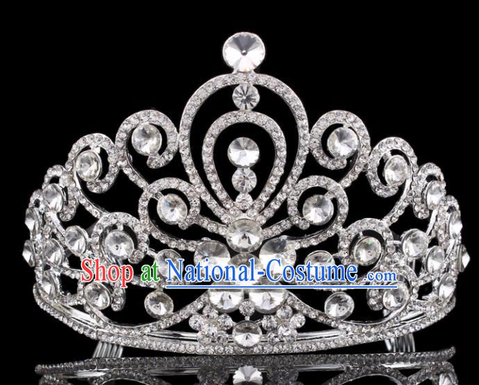 Handmade Wedding Bride Hair Accessories Baroque Princess Retro Rhinestone Royal Crown for Women