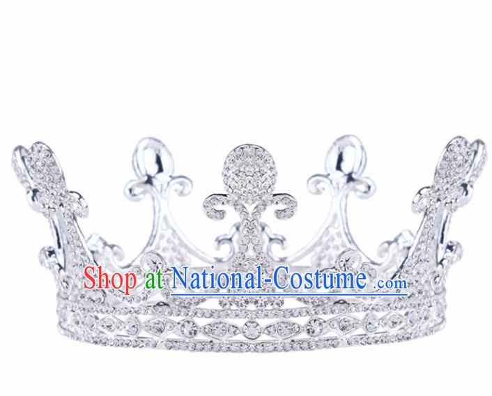 Handmade Wedding Bride Rhinestone Hair Accessories Baroque Queen Retro Royal Crown for Women