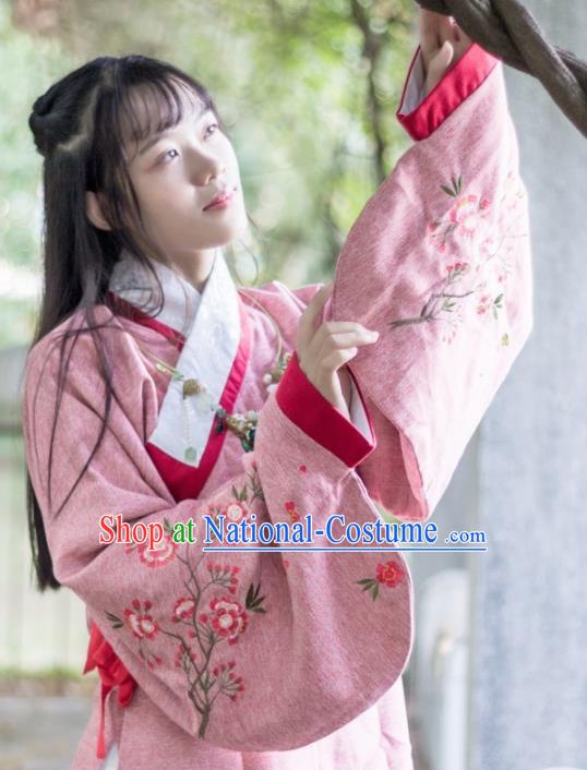 Traditional Chinese Ancient Ming Dynasty Costume Nobility Lady Embroidered Blouse for Rich Women