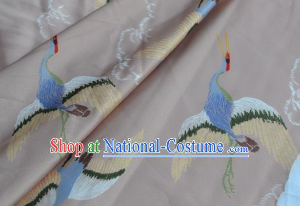 Asian Chinese Traditional Fabric Crane Pattern Design Brocade Fabric Chinese Costume Silk Fabric Material