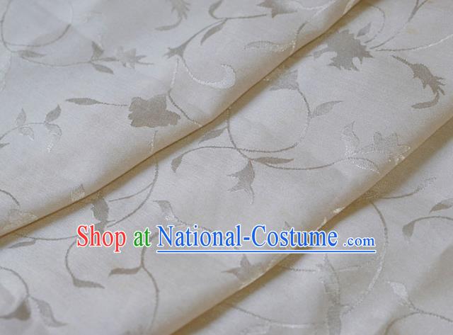 Asian Chinese Fabric Traditional Twine Pattern Design White Brocade Fabric Chinese Costume Silk Fabric Material