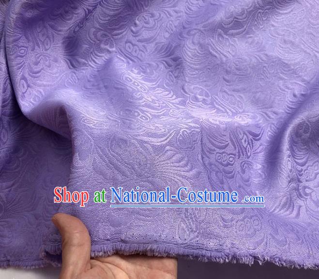 Asian Chinese Fabric Traditional Butterfly Pattern Design Purple Brocade Fabric Chinese Costume Silk Fabric Material