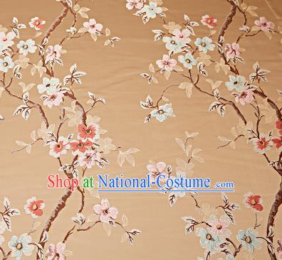 Chinese Traditional Khaki Brocade Fabric Asian Pattern Design Satin Cushion Silk Fabric Material