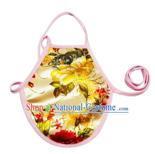 Chinese Classical Brocade Bellyband Traditional Baby Printing Chrysanthemum Silk Stomachers for Kids