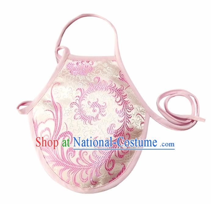 Chinese Classical Brocade Bellyband Traditional Baby White Silk Stomachers for Kids