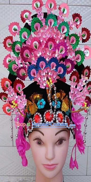 Chinese Traditional Folk Dance Sequins Hair Accessories Ancient Peking Opera Diva Headwear for Women