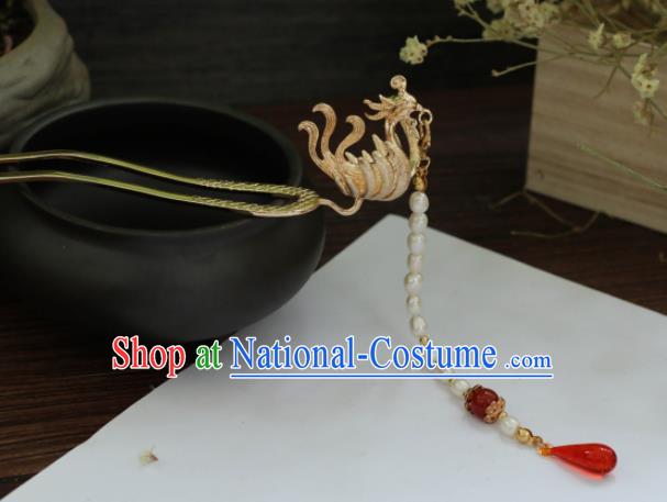 Chinese Traditional Handmade Hair Accessories Ancient Phoenix Tassel Hairpins Headwear for Women