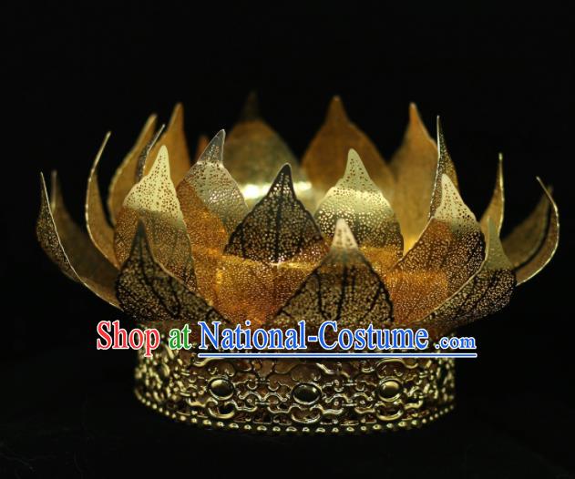 Chinese Traditional Handmade Hair Accessories Ancient Lotus Hair Crown Hairpins for Women