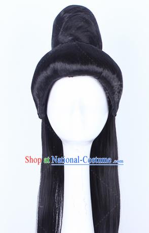 Traditional Chinese Drama Prince Peruke Handmade Wigs Ancient Swordsman Chignon for Men