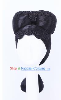 Traditional Chinese Drama Imperial Consort Wigs Sheath Ancient Swordswoman Handmade Chignon Hair Accessories for Women