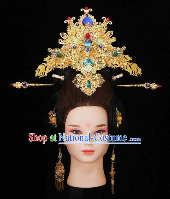 Chinese Traditional Handmade Hairpins Ancient Tang Dynasty Empress Headwear for Women