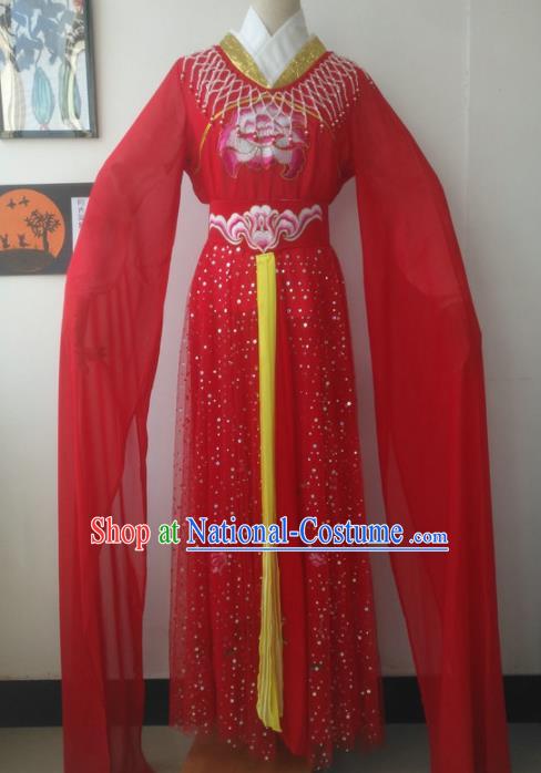 Chinese Traditional Peking Opera Princess Red Costumes Ancient Fairy Dress for Adults