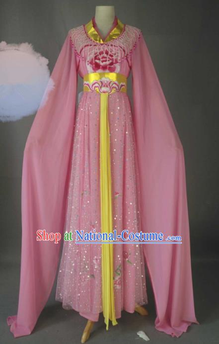 Chinese Traditional Peking Opera Princess Pink Costumes Ancient Fairy Dress for Adults