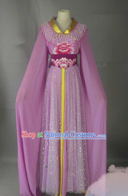 Chinese Traditional Peking Opera Princess Purple Costumes Ancient Fairy Dress for Adults