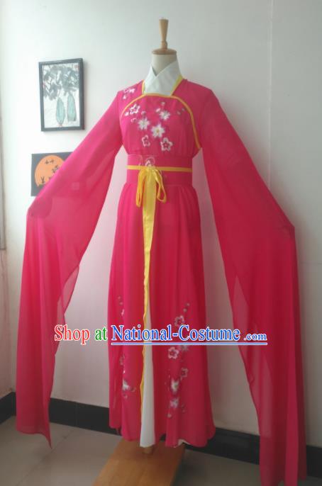 Chinese Traditional Peking Opera Costumes Ancient Maidservants Rosy Dress for Adults