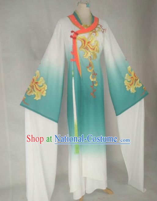 Chinese Traditional Peking Opera Princess Costumes Ancient Beijing Opera Diva Green Dress for Adults