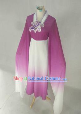 Chinese Traditional Peking Opera Court Maid Costumes Ancient Beijing Opera Diva Purple Dress for Adults