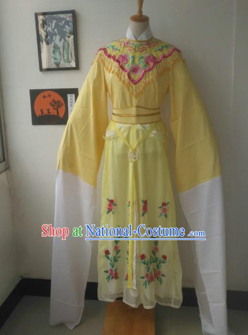 Chinese Traditional Peking Opera Princess Costumes Ancient Fairy Yellow Dress for Adults