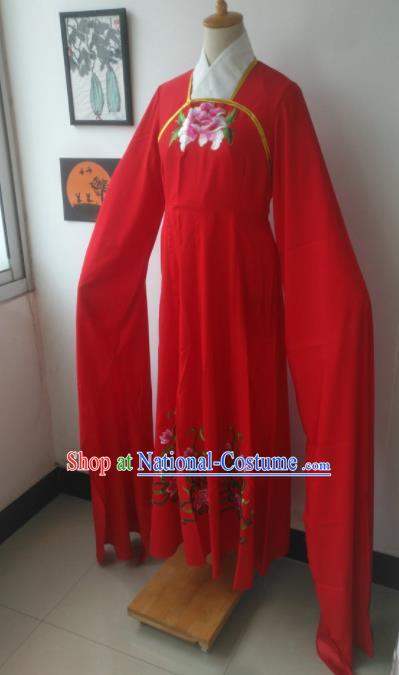 Chinese Traditional Peking Opera Princess Costumes Ancient Fairy Embroidered Red Dress for Adults