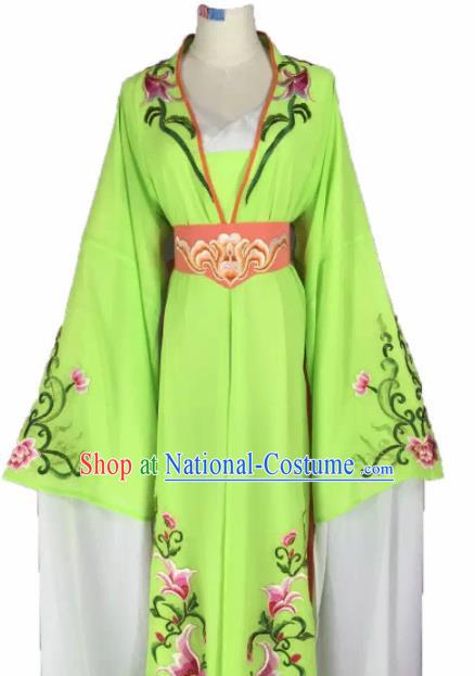 Chinese Traditional Peking Opera Actress Costumes Ancient Maidservants Green Dress for Adults