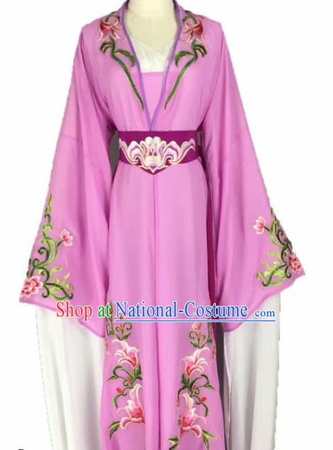 Chinese Traditional Peking Opera Actress Costumes Ancient Maidservants Purple Dress for Adults