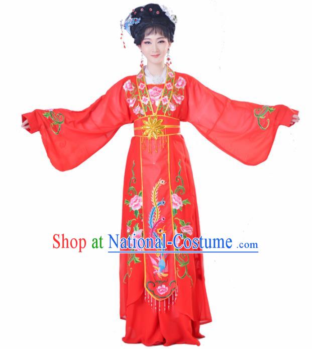 Chinese Traditional Peking Opera Actress Costumes Ancient Nobility Lady Red Dress for Adults